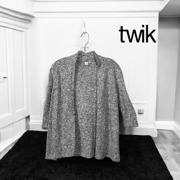 Twik by Simons, Open Front Cardigan, Small, Grey - Picture 1 of 8